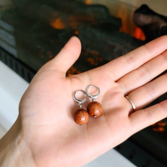Goldstone beaded earrings