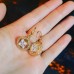 Gold plated earring Clear Zirconia Lever Back Round