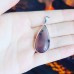 Rainbow Agate Teardrop silver color plated pendant