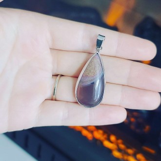 Rainbow Agate Teardrop silver color plated pendant