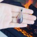 Rainbow Agate Teardrop silver color plated pendant