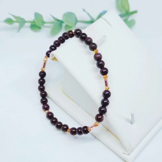 Garnet and golden Hematite beaded bracelet
