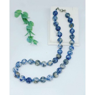 Sodalite beaded necklace 10 mm