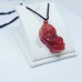 Red Agate Pixiu Carving pendant on a coffee color self adjustable cord