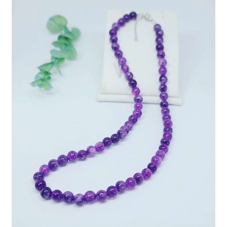 Amethyst Quartz beaded necklace 6 mm