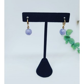 Lavender Quartz beaded Lever Back earrings
