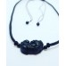 Black Obsidian Pixiu Cord Necklace