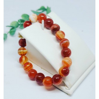 Carnelian beaded bracelet 10 mm