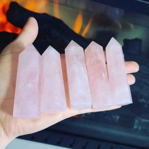 Rose Quartz Crystal Points/ Towers