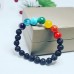 Lava Stone and 7 Chakra Crystals Bracelet 10 mm, 8 mm