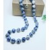 Sodalite beaded necklace with Horseshoe charm 10 mm