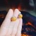 Carnelian Studded silver tone earrings