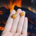 Carnelian Studded silver tone earrings