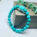 Turquoise beaded Buddha charm bracelet 8 mm