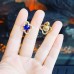 Blue and Clear Flower shape Studded earrings