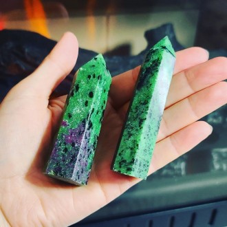 Ruby in Zoisite Crystal Points/ Towers