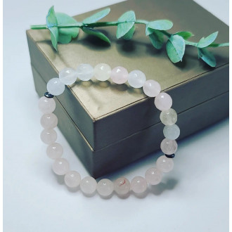 Faceted Rose Quartz beaded bracelet 8 mm