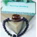 Garnet, Lace Agate charm bracelet 7 mm