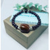 Garnet, Lace Agate charm bracelet 7 mm