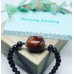Garnet, Lace Agate charm bracelet 7 mm