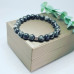 Labradorite Zirconia Stainless steel charm bracelet 8 mm