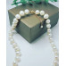 Freshwater Pearl golden clasp necklace 10 mm
