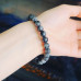 Labradorite Zirconia Stainless steel charm bracelet 8 mm