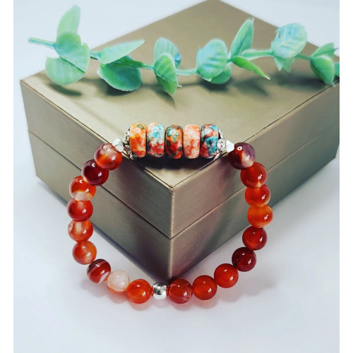 Carnelian Imperial Jasper Bracelet 8 mm