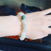 White Jade beaded Bracelet 10 mm