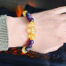 Amethyst, Citrine beaded bracelet 8 mm, 10 mm