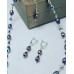 Dark Tahitian Black Pearl, Hematite rice necklace and earrings set