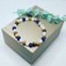 Lapis Lazuli, Picture Jasper, Quartz and Rose Quartz  Sun charm bracelet 6 mm
