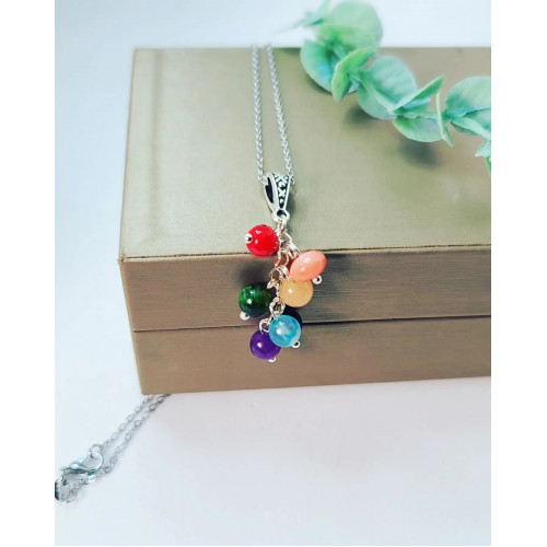 7 Chakra Crystal Pendant with Stainless steel chain
