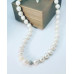 Freshwater Pearl, Zirconia Stainless steel charm necklace 10 mm