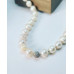 Freshwater Pearl, Zirconia Stainless steel charm necklace 10 mm