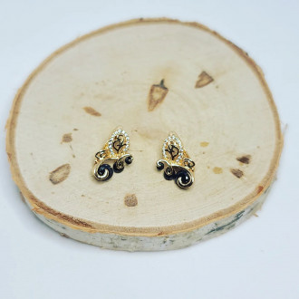 Zirconia Butterfly  Gold plated earrings