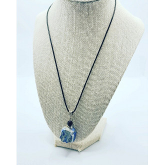 Raw Sodalite cord pendant