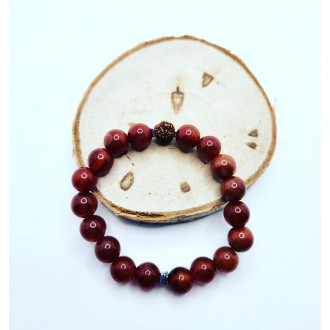 Red Agate, Rudraksha bead bracelet 10 mm