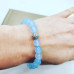 Aquamarine Quartz Zirconia charm bracelet 8 mm