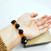 Black Agate, Quartz Mantra bracelet  8 mm, 6 mm