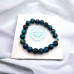 Blue Tiger Eye , Evil Eye Bracelet 10 mm