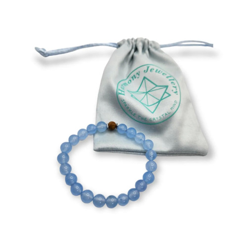 Aquamarine Quartz, Picture Jasper Bracelet 8 mm