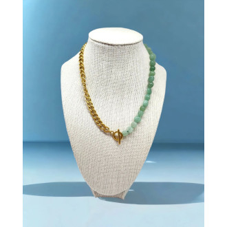 Green Aventurine Gold filled Chain necklace