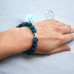 Blue Tiger Eye , Evil Eye Bracelet 10 mm
