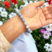 Faceted Aquamarine Quartz, Freshwater Pearl, Harmony charm bracelet 8 mm