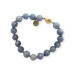Faceted Aquamarine Quartz, Freshwater Pearl, Harmony charm bracelet 8 mm