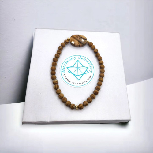 Picture Jasper faceted oval center stone 6 mm