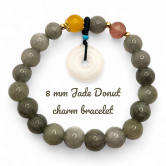 8mm Jade Donut charm bracelet