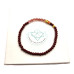 4mm Cinnabar and Strawberry Quartz Bracelet with Gold-Plated Charm