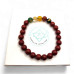 8 mm Cinnabar bracelet with 5 Elements of Life symbols